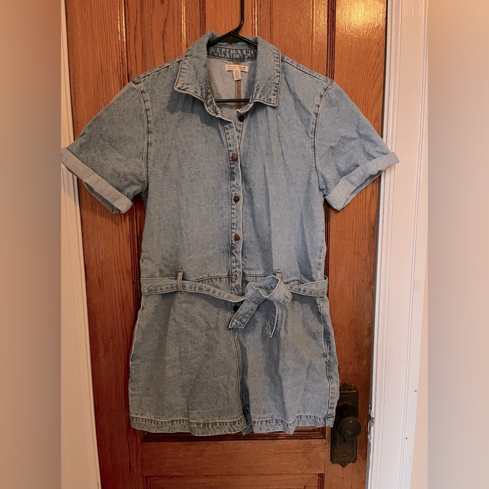 Billabong x The Salty Blonde Denim Romper with Belt, NWOT